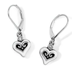 Alcazar Blanc Heart Leverback Earrings
