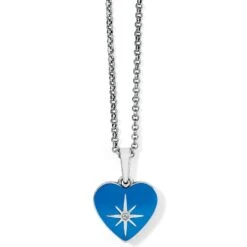Amore Shades Sky Heart Necklace 11 Amore Shades Sky Heart Necklace -Brighton Store amore shades sky heart necklace silver blue 0