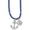 Anchor And Soul Bead Necklace -Brighton Store anchor and soul bead necklace silver blue 0