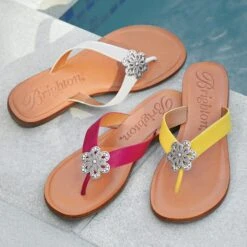 Aster Flower Thongs -Brighton Store aster flower thongs orchid 3