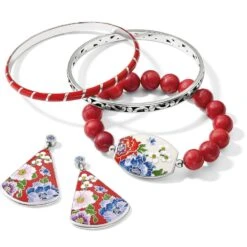 Blossom Hill Rouge Post Drop Earrings -Brighton Store blossom hill rouge post drop earrings red multi 2