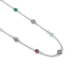Elora Gems Drops Short Necklace -Brighton Store elora gems drops short necklace silver multi 2
