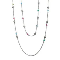 Elora Gems Drops Short Necklace -Brighton Store elora gems drops short necklace silver multi 3