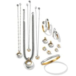 Entrata Round Short Necklace 8 Entrata Round Short Necklace -Brighton Store entrata round short necklace silver gold 2