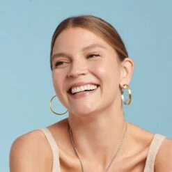 Ferrara Entrata Medium Hoop Earrings -Brighton Store ferrara entrata medium hoop earrings gold silver 2