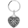 Floral Heart Key Fob -Brighton Store floral heart key fob silver 0 3292d0d4 c103 413a b3cb c3d53382fcac