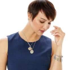 Guardian Angel Two-Tone Pendant Necklace -Brighton Store guardian angel two tone pendant necklace silver gold 3 6e1ef035 865f 4db3 80af 2d74e31a7360