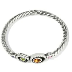 Halo Gems Hinged Bangle -Brighton Store halo gems hinged bangle silver multi 1