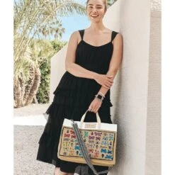 Happy Wings East West Burlap Tote 13 Happy Wings East West Burlap Tote -Brighton Store happy wings east west burlap tote multi 5