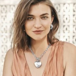 Inner Circle Heart Toggle Necklace -Brighton Store inner circle heart toggle necklace silver 4