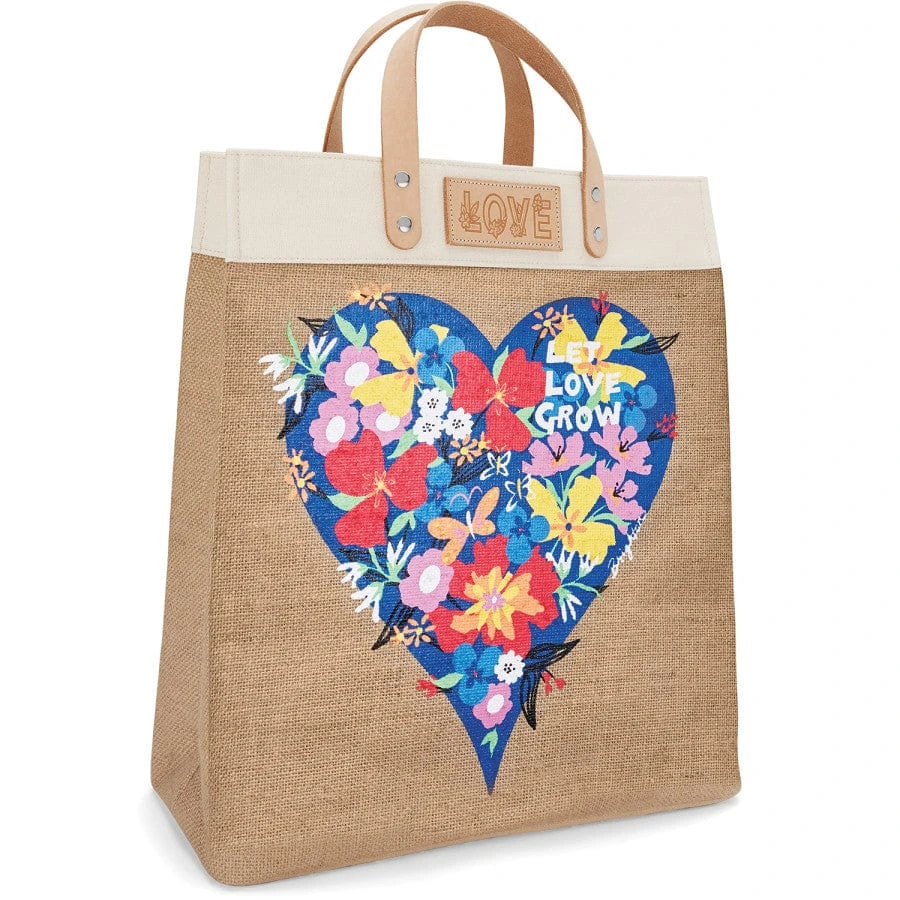 Let Love Grow Burlap Tote 3 Let Love Grow Burlap Tote