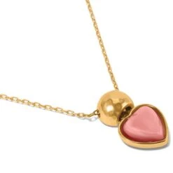 Loving Heart Necklace -Brighton Store loving heart necklace gold pink 2