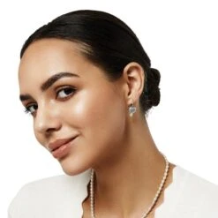 Meridian Zenith Heart Pearl Leverback Earrings -Brighton Store meridian zenith heart pearl leverback earrings silver pearl 1