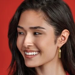 Meridian Zenith Tassel French Wire Earrings -Brighton Store meridian zenith tassel french wire earrings gold 1