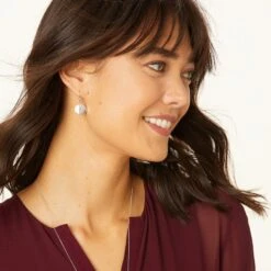 Mingle Disc French Wire Earrings -Brighton Store mingle disc french wire earrings silver 2