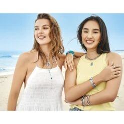 Mosaic Motif Tile Necklace -Brighton Store mosaic motif tile necklace silver turquoise 3