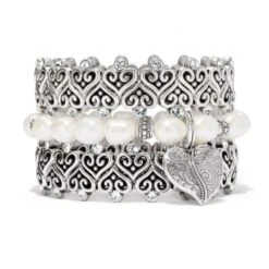 Ornate Heart Pearl Stretch Bracelet 5 Ornate Heart Pearl Stretch Bracelet -Brighton Store ornate heart pearl stretch bracelet silver pearl 1 407be48c c15c 4985 9ac8 97925d33c085