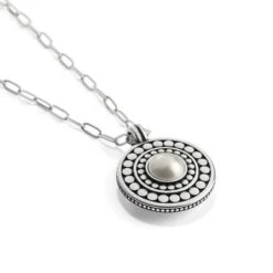 Pebble Dot Pearl Reversible Necklace -Brighton Store pebble dot pearl reversible necklace silver pearl 3