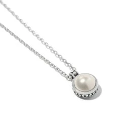 Pebble Dot Pearl Short Necklace -Brighton Store pebble dot pearl short necklace silver pearl 3