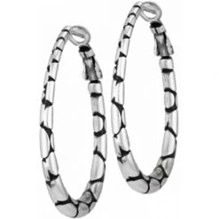 Pebble Oval Hoop Earrings -Brighton Store pebble oval hoop earrings silver 2 5787465c 3f02 4dc2 a4bc 57c611b0cc37