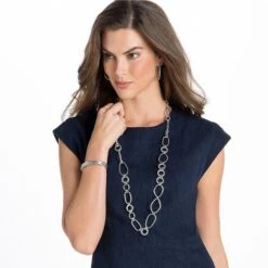 Pebble Oval Hoop Earrings -Brighton Store pebble oval hoop earrings silver 3 f2638155 165e 4f71 8851 e53d9b7454bd