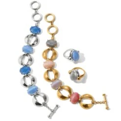 Pink Moon Link Bracelet -Brighton Store pink moon link bracelet gold pink 2