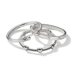 Pretty Tough Bold Petite Heart Bangle -Brighton Store pretty tough bold petite heart bangle silver 3