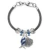 Silver Shell Retro Fish Charm Bracelet -Brighton Store silver shell retro fish charm bracelet silver blue 0