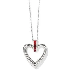 Spectrum Open Heart Necklace 19 Spectrum Open Heart Necklace -Brighton Store spectrum open heart necklace silver red 0