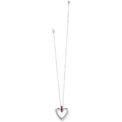 Spectrum Open Heart Necklace 20 Spectrum Open Heart Necklace -Brighton Store spectrum open heart necklace silver red 1