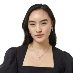 Twinkle Granulation Reversible Drop Necklace -Brighton Store twinkle granulation reversible drop necklace silver 3