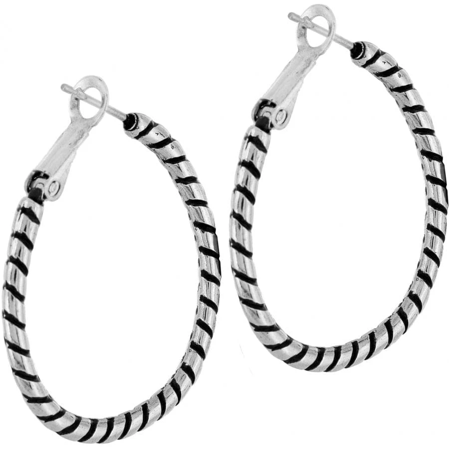 Twist Oval Hoop Charm Earrings 4 Twist Oval Hoop Charm Earrings - Image 2